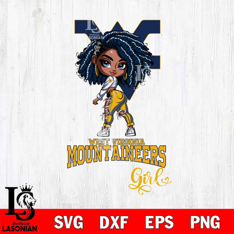 West Virginia Mountaineers Fan Girl Svg Eps Dxf Png File, Digital Download, Instant Download