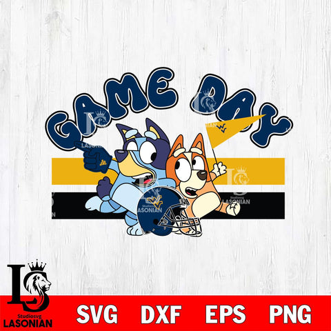 West Virginia Mountaineers Game Day Bluey Svg Eps Dxf Png File, Digital Download, Instant Download