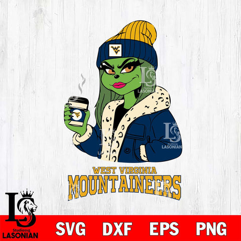 West Virginia Mountaineers Girls Grinch Bougie Svg Eps Dxf Png File, Digital Download, Instant Download