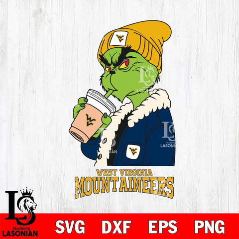 West Virginia Mountaineers Grinch Bougie Football Svg Eps Dxf Png File, Digital Download, Instant Download