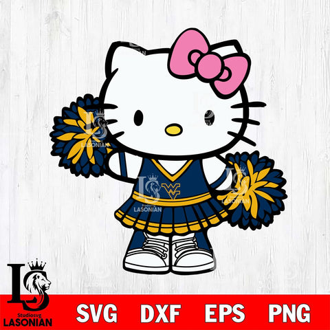 West Virginia Mountaineers Hello Kitty Cheerleader 11 Svg Eps Dxf Png File, Digital Download, Instant Download