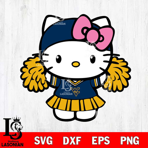 West Virginia Mountaineers Hello Kitty Cheerleader 5 Svg Eps Dxf Png File, Digital Download, Instant Download