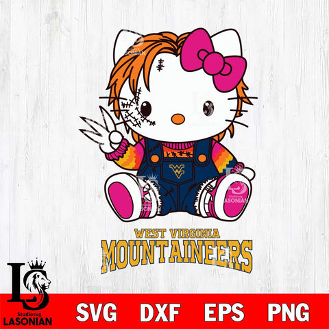 West Virginia Mountaineers Hello Kitty Horror Svg Eps Dxf Png File, Digital Download