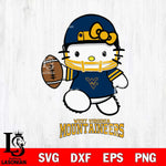 West Virginia Mountaineers Hello Kitty NCAA 4 Svg Eps Dxf Png File, Digital Download, Instant Download