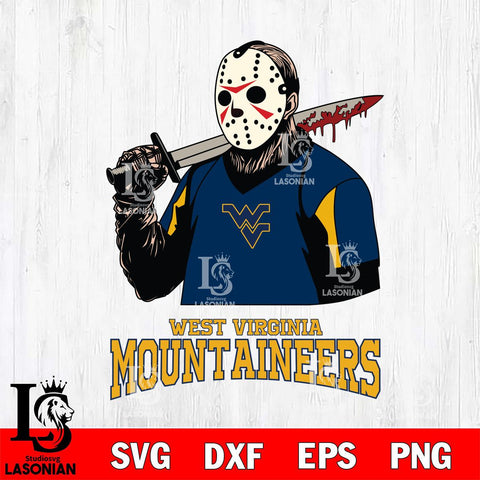 West Virginia Mountaineers Jason Voorhees 11 Svg Eps Dxf Png File, Digital Download