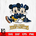 West Virginia Mountaineers Mickey Minnie Mouse Football Sit Svg Eps Dxf Png File, NCAA svg , File Cut , Digital Download , Instant Download, Cut Svg Files