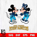 West Virginia Mountaineers Mickey Minnie Valentine Rugby Svg Eps Dxf Png File, Digital Download ,Instant Download, Cricut File