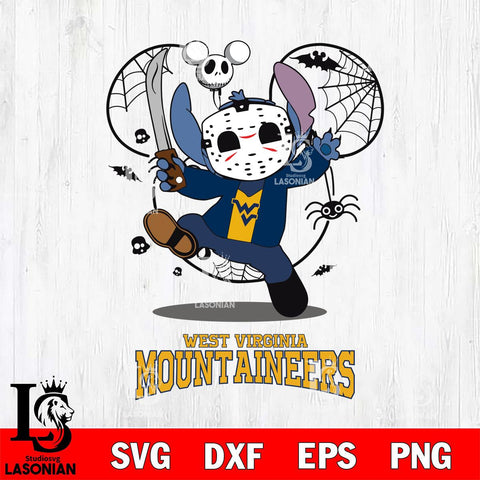 West Virginia Mountaineers Stitch jason voorhees Halloween Svg Eps Dxf Png File, Digital Download, Instant Download