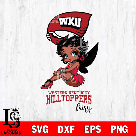 Western Kentucky Hilltoppers Beauty Black Fairy Betty Boop, Svg Eps Dxf Png File, Digital Download