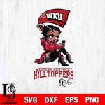 Western Kentucky Hilltoppers Beauty Black Fan Girl Football, Svg Eps Dxf Png File, Digital Download