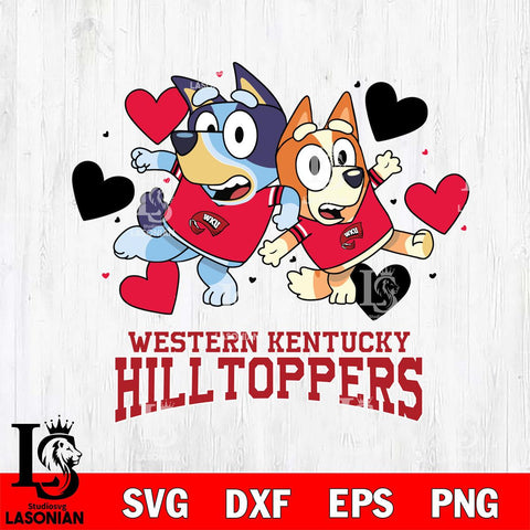 Western Kentucky Hilltoppers Bluey & Bingo 10 Svg Eps Dxf Png File, NCAA svg, Digital Download, Instant Download