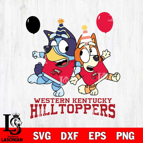 Western Kentucky Hilltoppers Bluey & Bingo 2 Svg Eps Dxf Png File, NCAA svg, Digital Download, Instant Download