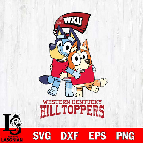 Western Kentucky Hilltoppers Bluey & Bingo 3 Svg Eps Dxf Png File, NCAA svg, Digital Download, Instant Download