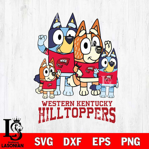 Western Kentucky Hilltoppers Bluey & Bingo 7 Svg Eps Dxf Png File, NCAA svg, Digital Download, Instant Download