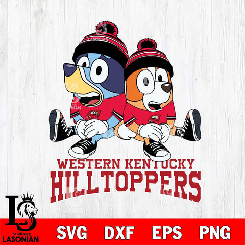 Western Kentucky Hilltoppers Bluey & Bingo 8 Svg Eps Dxf Png File, NCAA svg, Digital Download, Instant Download