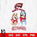 Western Kentucky Hilltoppers Bluey Bingo Dance Mode Svg Eps Dxf Png File, NCAA svg, Digital Download, Instant Download