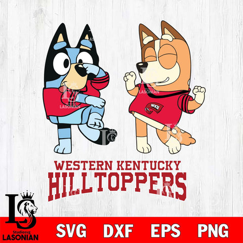 Western Kentucky Hilltoppers Bluey Chilli Sport Svg Eps Dxf Png File, Digital Download, Instant Download