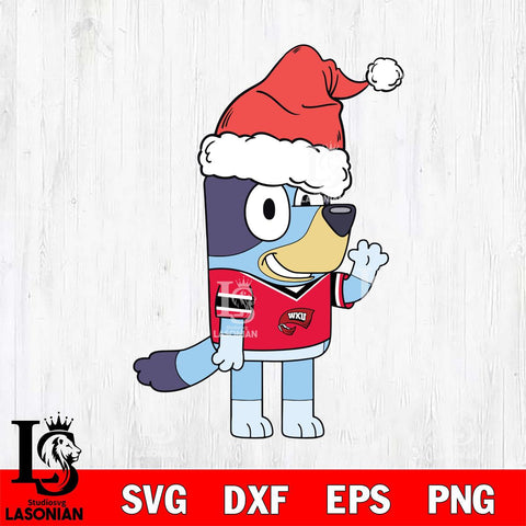 Western Kentucky Hilltoppers Bluey Christmas Svg Eps Dxf Png File, Digital Download, Instant Download