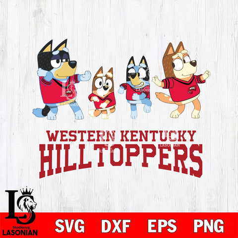 Western Kentucky Hilltoppers Bluey Dance Mode Squats Svg Eps Dxf Png File, Digital Download, Instant Download