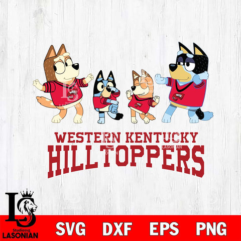 Western Kentucky Hilltoppers Bluey Dance Squats Svg Eps Dxf Png File, Digital Download, Instant Download