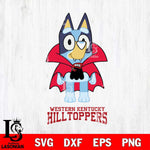 Western Kentucky Hilltoppers Bluey Dracula Halloween Svg Eps Dxf Png File, Digital Download, Instant Download