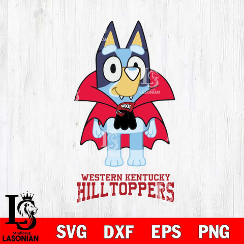 Western Kentucky Hilltoppers Bluey Dracula Halloween Svg Eps Dxf Png File, Digital Download, Instant Download