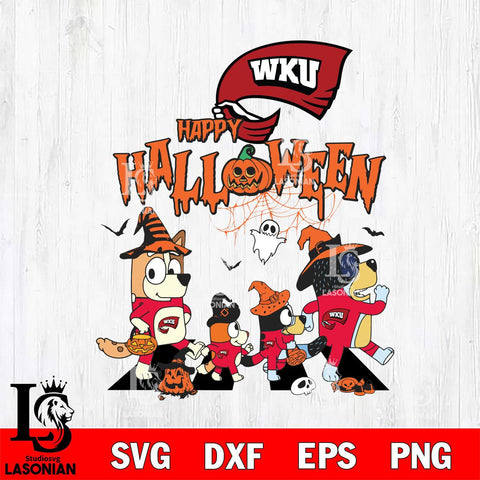 Western Kentucky Hilltoppers Bluey Halloween Family Svg Eps Dxf Png File, Digital Download, Instant Download