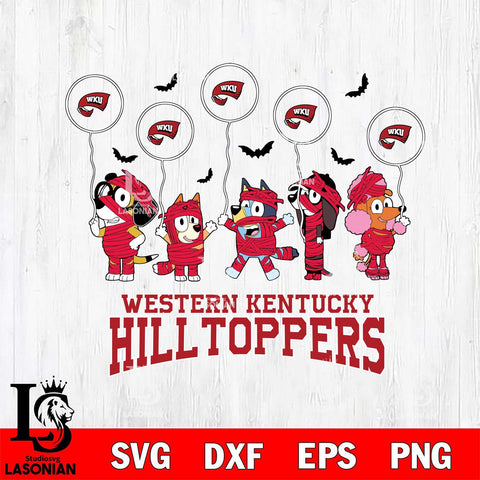 Western Kentucky Hilltoppers Bluey Halloween Spooky Svg Eps Dxf Png File, Digital Download, Instant Download