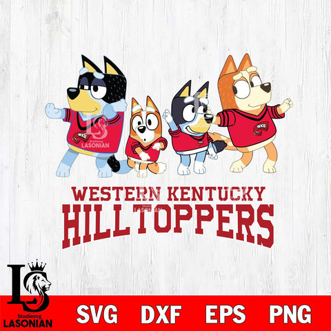 Western Kentucky Hilltoppers Bluey Mode Dance Squats Svg Eps Dxf Png File, Digital Download, Instant Download