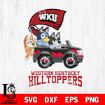 Western Kentucky Hilltoppers Bluey friends car Svg Eps Dxf Png File, NCAA svg, Digital Download, Instant Download