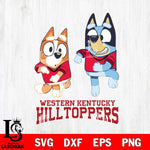 Western Kentucky Hilltoppers Bluey with Chilli Dance Svg Eps Dxf Png File, Digital Download, Instant Download