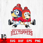 Western Kentucky Hilltoppers Christmas Bluey & Bingo Sit Cut Files,Bluey Cricut,Christmas Svg , Bluey svg , Digital Download, dxf eps png pdf file