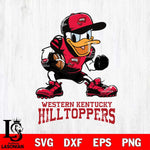 Western Kentucky Hilltoppers Donal Duck Disney, Svg Eps Dxf Png File, Digital Download