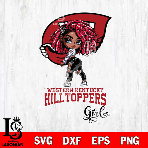 Western Kentucky Hilltoppers Fan Girl Svg Eps Dxf Png File, Digital Download, Instant Download