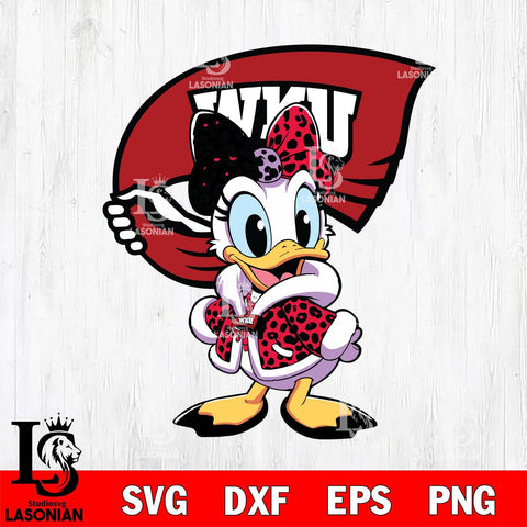 Western Kentucky Hilltoppers Fancy Daisy Duck Disney Svg Eps Dxf Png File, Digital Download, Instant Download