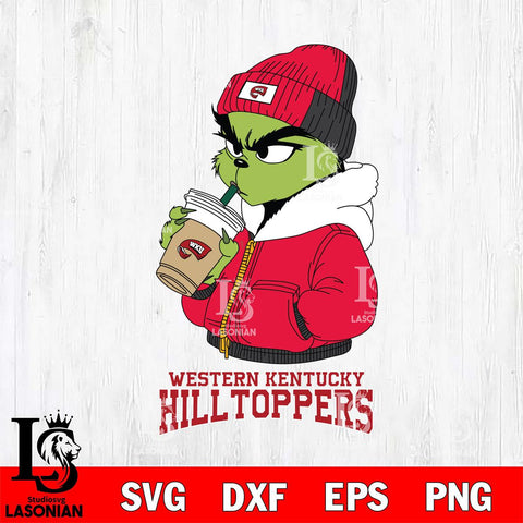 Western Kentucky Hilltoppers Grinch Bougie Christmas Cut Files Cricut, Svg Dxf Eps Png file, Digital download , Silhouette