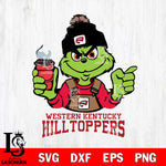 Western Kentucky Hilltoppers Grinch with coffee Svg Eps Dxf Png File, Digital Download, Instant Download