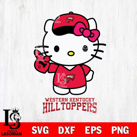 Western Kentucky Hilltoppers Hello Kitty Best Fan Svg Eps Dxf Png File, Digital Download, Instant Download