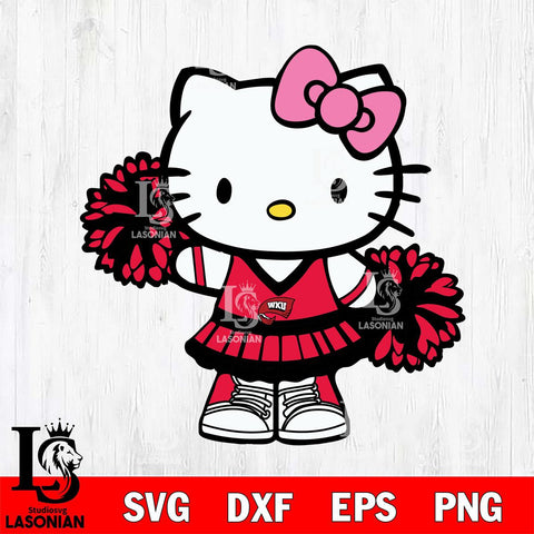 Western Kentucky Hilltoppers Hello Kitty Cheerleader 11 Svg Eps Dxf Png File, Digital Download, Instant Download