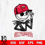 Western Kentucky Hilltoppers Jack Skellington 3 Halloween Svg Eps Dxf Png File, NCAA svg, Digital Download, Instant Download