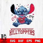 Western Kentucky Hilltoppers Love Stitch, Svg Eps Dxf Png File, Digital Download