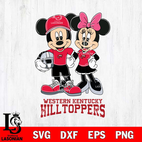 Western Kentucky Hilltoppers Mickey Minnie Mouse Helmet Svg Eps Dxf Png File, NCAA svg , File Cut , Digital Download , Instant Download, Cut Svg Files