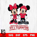 Western Kentucky Hilltoppers Mickey Minnie Rugby ball Svg Eps Dxf Png File, NCAA svg , File Cut , Digital Download , Instant Download, Cut Svg Files