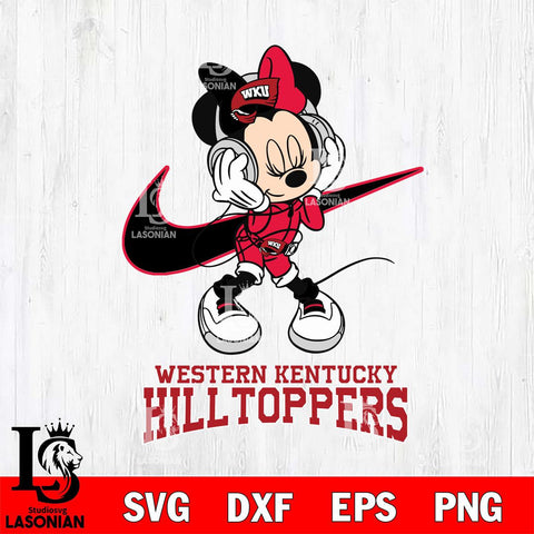 Western Kentucky Hilltoppers Minnie Mouse Dancing NIKE, Svg Eps Dxf Png File, Digital Download