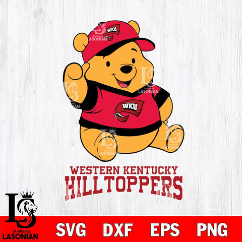 Western Kentucky Hilltoppers Pooh Bear Disney, Svg Eps Dxf Png File, Digital Download