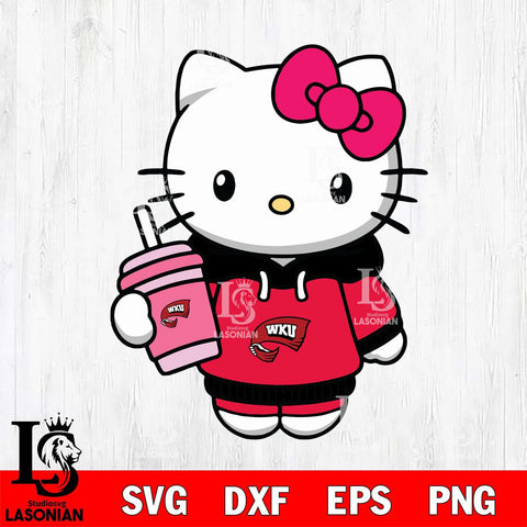 Western Kentucky Hilltoppers Pretty Hello Kitty Svg Eps Dxf Png File, Digital Download, Instant Download