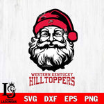 Western Kentucky Hilltoppers Santa Claus Christmas Svg dxf eps png pdf file,NCAA svg,Digital Download,Cricut file