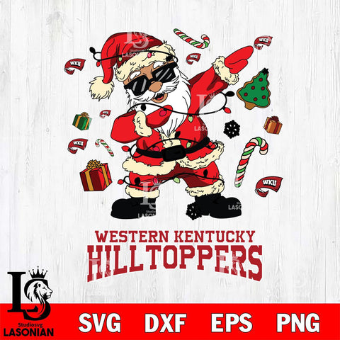 Western Kentucky Hilltoppers Santa Claus Football Svg dxf eps png pdf file,NCAA svg,Digital Download,Cricut file