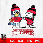 Western Kentucky Hilltoppers Snoopy & Bluey Football Svg Eps Dxf Png File,NCAA Svg Files,Chill Guy svg ,Digital Download ,Instant Download, Cricut File