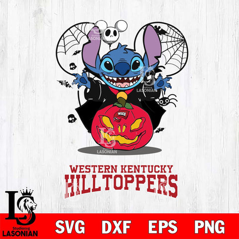 Western Kentucky Hilltoppers Stitch Horror Halloween Svg Eps Dxf Png File, Digital Download, Instant Download